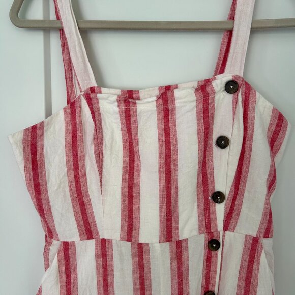 Red and White Striped Jumpsuit - Picture 3 of 4